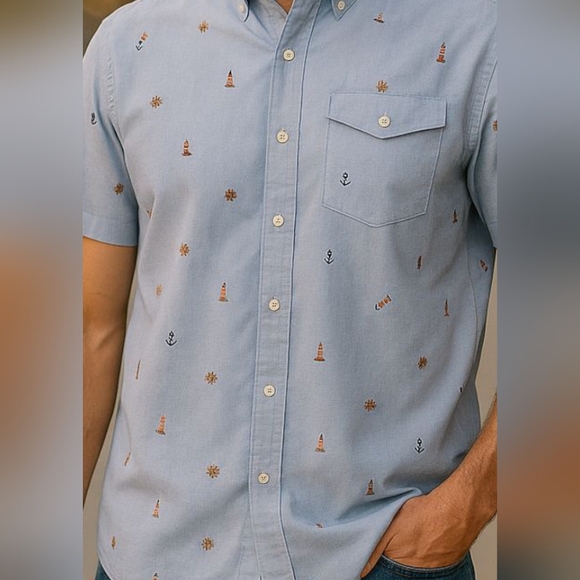 Ralph Lauren Nautical Collection, Lite Blue Button Down Casual/Dressy Shirt. XXL - Picture 1 of 12